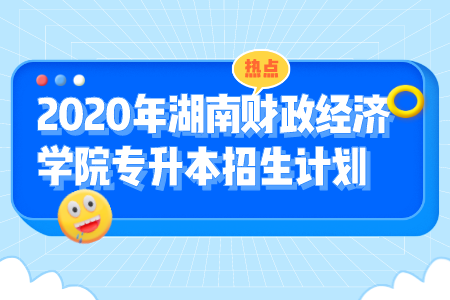 2020年湖南财政经济学院专升本招生计划